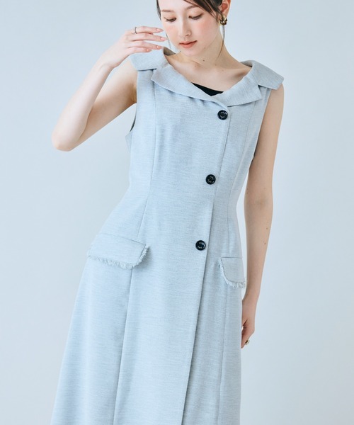 Audie a Muses(オーディアミューズ)の「【モデル美香×Audie a Muses】ラップ風デザインワンピース(ワンピース・レディース・グレー/ブラック・36/40/42/38)」の15枚目の写真