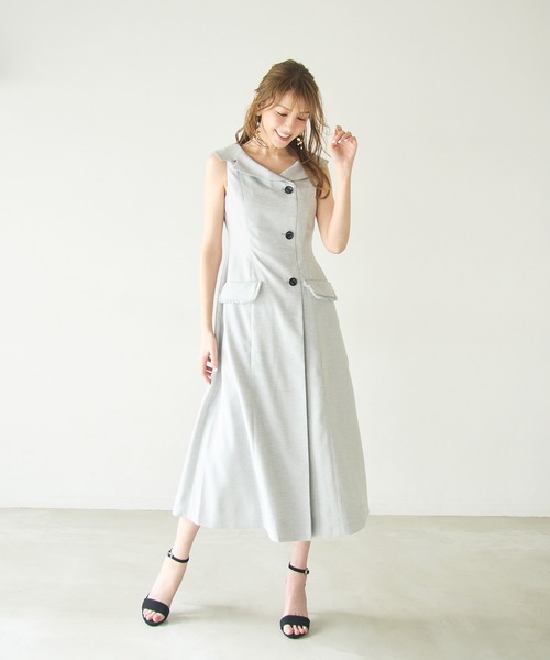 Audie a Muses(オーディアミューズ)の「【モデル美香×Audie a Muses】ラップ風デザインワンピース(ワンピース・レディース・グレー/ブラック・36/40/42/38)」の10枚目の写真