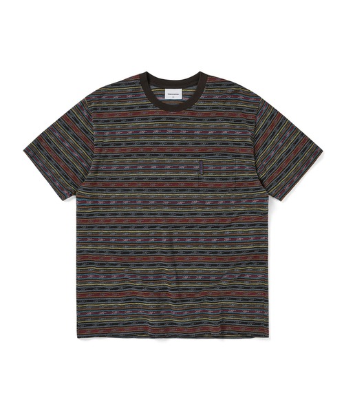 thisisneverthat(ディスイズネバーザット)の「BE Striped Tee(Tシャツ/カットソー・メンズ・ネイビー/ブラウン・M/L/XL/S)」の1枚目の写真