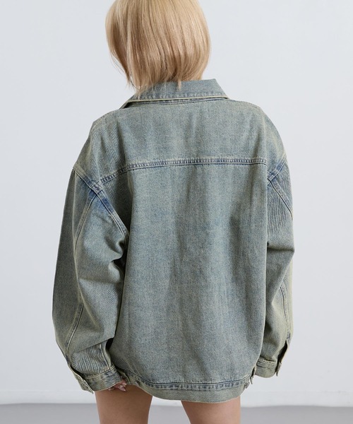 ANAP（アナップ）の「ウォッシュ加工 オーバーサイズ デニム ジャケット（その他アウター・レディース・ブルー/クリア・F）」の6枚目の写真