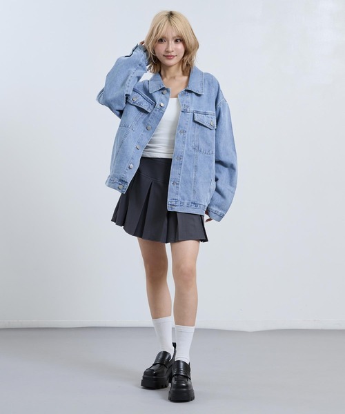 ANAP（アナップ）の「ウォッシュ加工 オーバーサイズ デニム ジャケット（その他アウター・レディース・ブルー/クリア・F）」の12枚目の写真