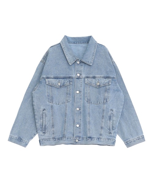 ANAP（アナップ）の「ウォッシュ加工 オーバーサイズ デニム ジャケット（その他アウター・レディース・ブルー/クリア・F）」の13枚目の写真