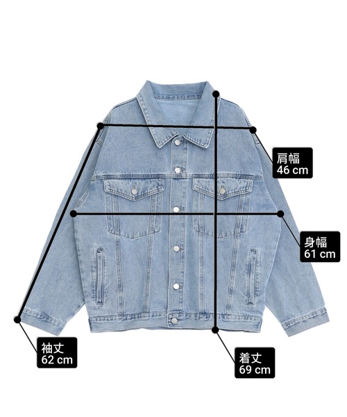ANAP（アナップ）の「ウォッシュ加工 オーバーサイズ デニム ジャケット（その他アウター・レディース・ブルー/クリア・F）」の22枚目の写真