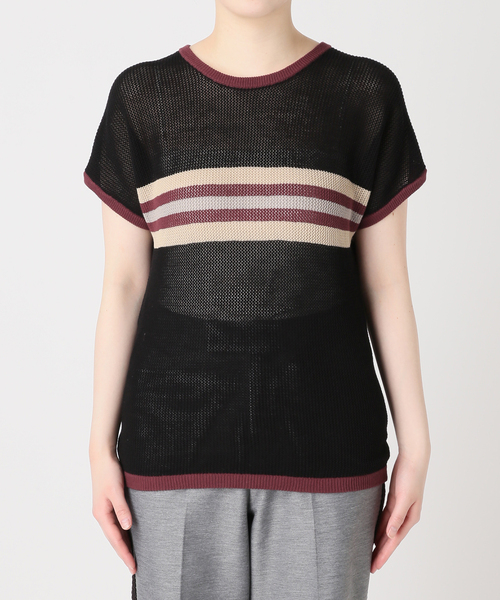 JOURNAL STANDARD（ジャーナルスタンダード）の「別注【MIKA KASAI】 Knit T-Shirt（ニット/セーター・レディース・ブラック系その他/サックスブルー・FREE）」の6枚目の写真