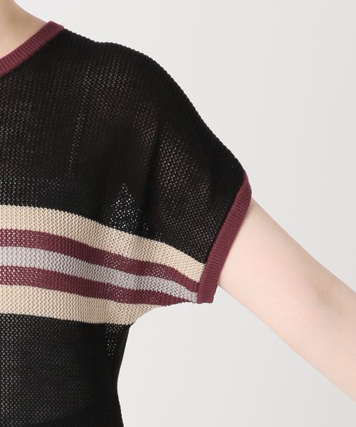 JOURNAL STANDARD（ジャーナルスタンダード）の「別注【MIKA KASAI】 Knit T-Shirt（ニット/セーター・レディース・ブラック系その他/サックスブルー・FREE）」の10枚目の写真