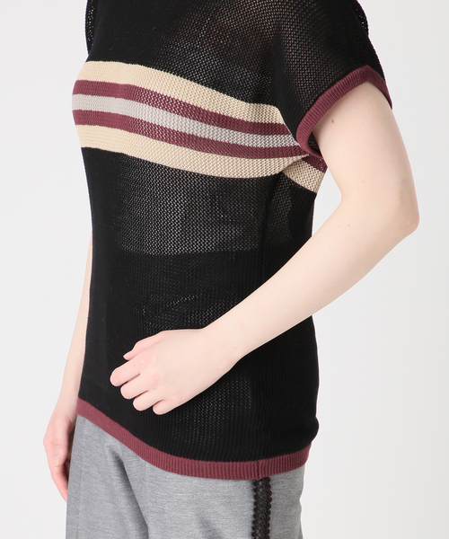 JOURNAL STANDARD（ジャーナルスタンダード）の「別注【MIKA KASAI】 Knit T-Shirt（ニット/セーター・レディース・ブラック系その他/サックスブルー・FREE）」の11枚目の写真