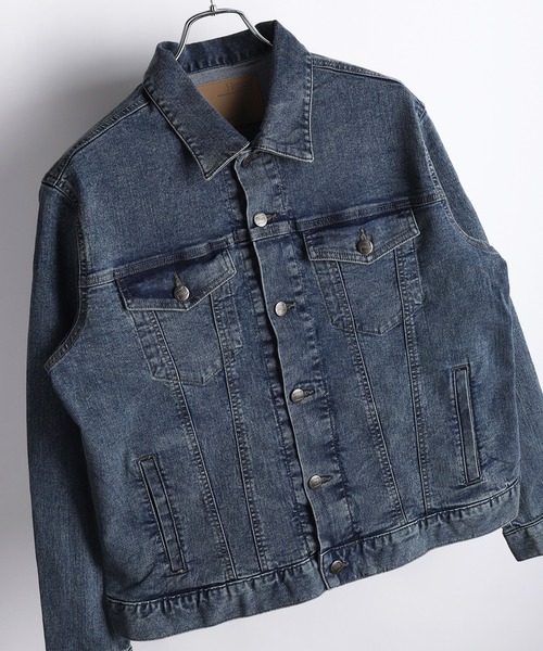 HANES(ヘインズ)の「Hanes / ヘインズ ストレッチ デニムジャケット ライトアウター レギュラーフィット(デニムジャケット・メンズ・ブルー/サックスブルー/ブラック/ネイビー・S/M/L/LL)」の20枚目の写真