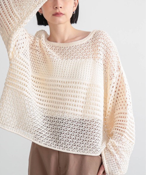 for/c(フォーシー)の「編地ボーダートップス【サスティナブル】(ニット/セーター・レディース・アイボリー/チャコール・M/L)」の17枚目の写真