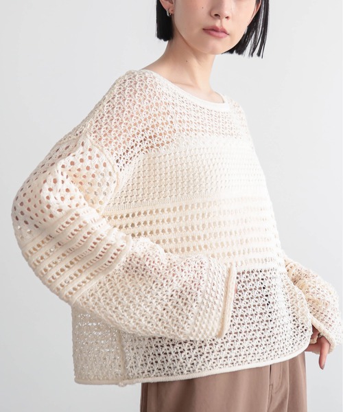 for/c(フォーシー)の「編地ボーダートップス【サスティナブル】(ニット/セーター・レディース・アイボリー/チャコール・M/L)」の18枚目の写真