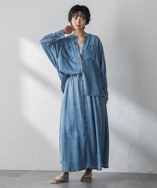 MAYSON GREY(メイソングレイ)の「ゆれるデニムサークルスカート(デニムスカート・レディース・ブルー/ネイビー・M)」の16枚目の写真