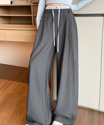 LAFFMO | ダブルウエストストライプワイドパンツ(その他パンツ)