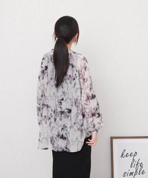 libelle more（リベル モア）の「タンク付ニュアンス柄オーバーサイズ長袖シアーシャツ（シャツ/ブラウス・レディース・グレー/ブルー/ブラック/ブラウン・L/M）」の15枚目の写真