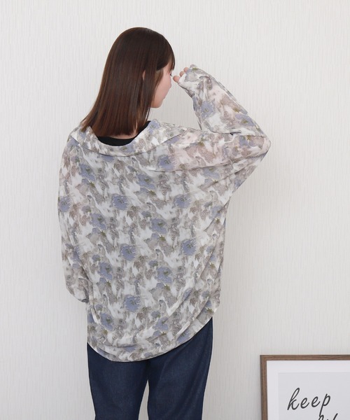 libelle more（リベル モア）の「タンク付ニュアンス柄オーバーサイズ長袖シアーシャツ（シャツ/ブラウス・レディース・グレー/ブルー/ブラック/ブラウン・L/M）」の10枚目の写真