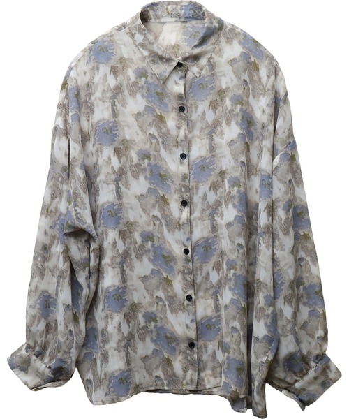 libelle more（リベル モア）の「タンク付ニュアンス柄オーバーサイズ長袖シアーシャツ（シャツ/ブラウス・レディース・グレー/ブルー/ブラック/ブラウン・L/M）」の12枚目の写真