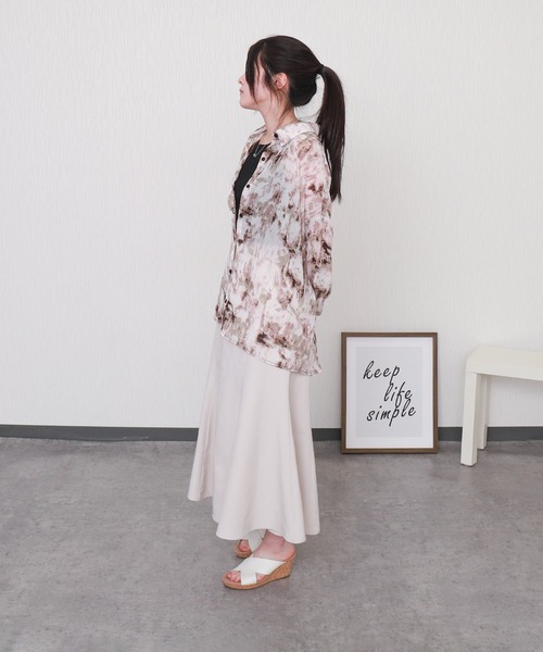 libelle more（リベル モア）の「タンク付ニュアンス柄オーバーサイズ長袖シアーシャツ（シャツ/ブラウス・レディース・グレー/ブルー/ブラック/ブラウン・L/M）」の20枚目の写真