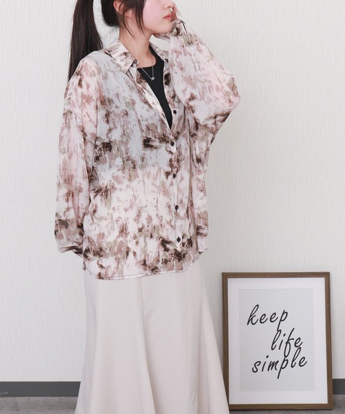 libelle more（リベル モア）の「タンク付ニュアンス柄オーバーサイズ長袖シアーシャツ（シャツ/ブラウス・レディース・グレー/ブルー/ブラック/ブラウン・L/M）」の22枚目の写真