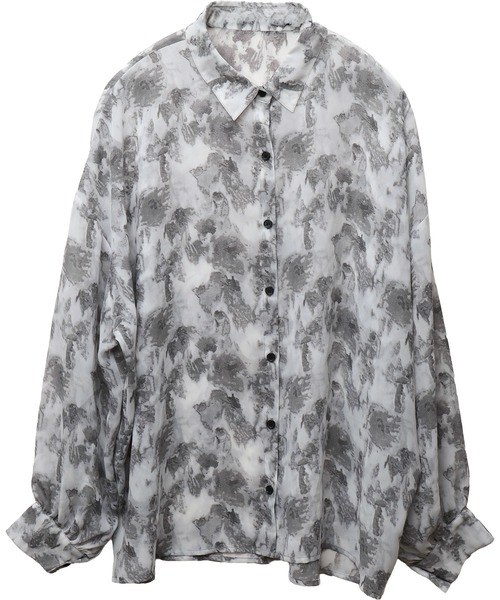 libelle more（リベル モア）の「タンク付ニュアンス柄オーバーサイズ長袖シアーシャツ（シャツ/ブラウス・レディース・グレー/ブルー/ブラック/ブラウン・L/M）」の8枚目の写真