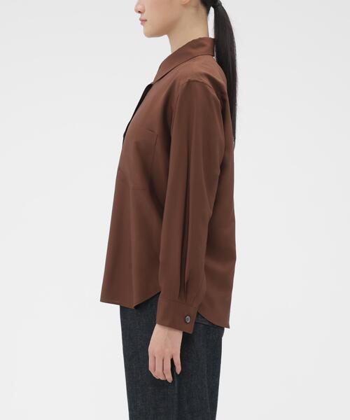 MARGARET HOWELL（マーガレットハウエル）の「MATT SILK SHIRT（シャツ/ブラウス・レディース・ブラウン・3/2/1）」の5枚目の写真