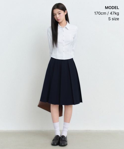 MUSINSA STANDARD WOMAN（ムシンサスタンダードウーマン）の「ウィメンズビスチェクロップシャツ[ホワイト]（シャツ/ブラウス・レディース・その他・X-SMALL/SMALL/MEDIUM/LARGE）」の2枚目の写真