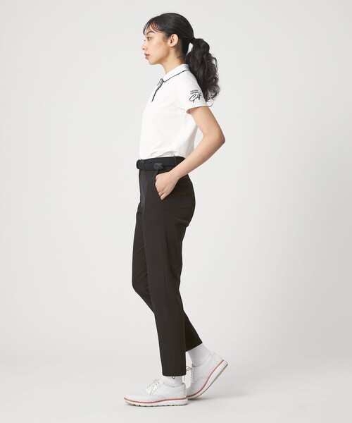 UNITED ARROWS GOLF(ユナイテッドアローズゴルフ)の「ウィメンズ ライン カノコ ポロシャツ UV 吸水速乾(ポロシャツ・レディース・ケリーグリーン/ブラック/ホワイト・M/L/S)」の9枚目の写真