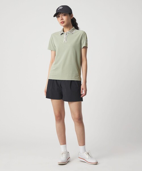 UNITED ARROWS GOLF(ユナイテッドアローズゴルフ)の「ウィメンズ ライン カノコ ポロシャツ UV 吸水速乾(ポロシャツ・レディース・ケリーグリーン/ブラック/ホワイト・M/L/S)」の14枚目の写真