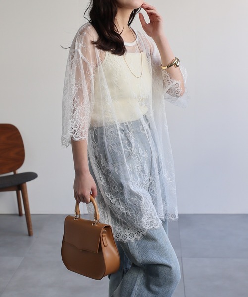 ap retro(アプレトロ)の「シアーレーストップス / レイヤード 透け感 大人フェミニン(シャツ/ブラウス・レディース・ホワイト/ブラック・FREE)」の8枚目の写真