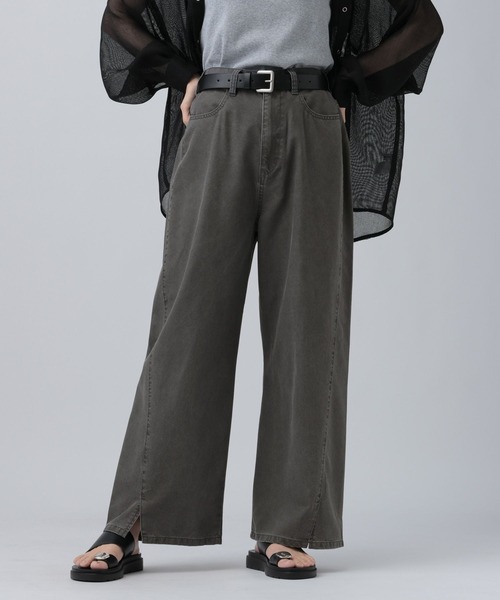 LEPSIM(レプシィム)の「CRフロントスリットパンツ 660973(その他パンツ・レディース・チャコールグレー/ベージュ系その他/カーキ・MEDIUM/LARGE)」の2枚目の写真