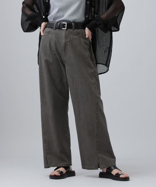LEPSIM(レプシィム)の「CRフロントスリットパンツ 660973(その他パンツ・レディース・チャコールグレー/ベージュ系その他/カーキ・MEDIUM/LARGE)」の9枚目の写真