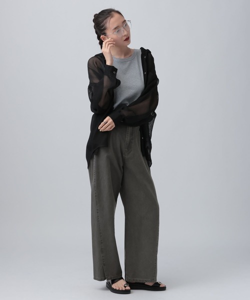 LEPSIM(レプシィム)の「CRフロントスリットパンツ 660973(その他パンツ・レディース・チャコールグレー/ベージュ系その他/カーキ・MEDIUM/LARGE)」の12枚目の写真
