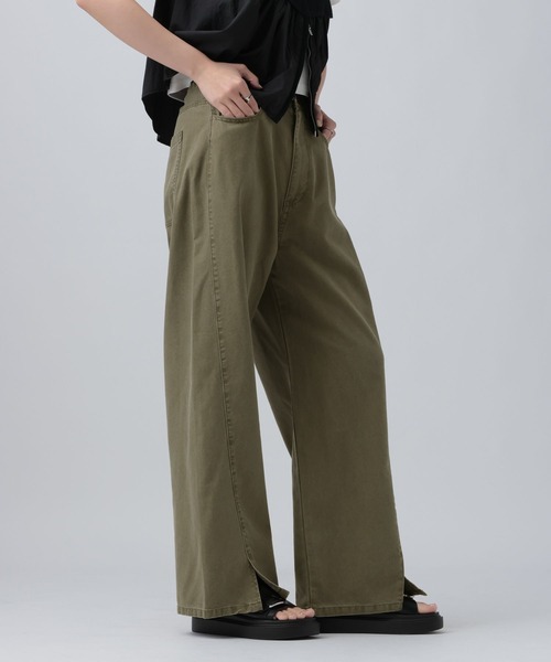 LEPSIM(レプシィム)の「CRフロントスリットパンツ 660973(その他パンツ・レディース・チャコールグレー/ベージュ系その他/カーキ・MEDIUM/LARGE)」の20枚目の写真