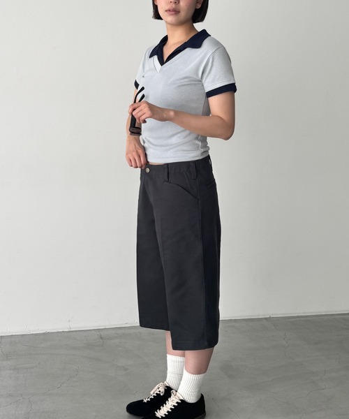 CANAL JEAN(キャナルジーン)の「choice_cnl ツイルワークハーフパンツ(その他パンツ・レディース・チャコールグレー/ベージュ・LARGE/MEDIUM/SMALL)」の3枚目の写真