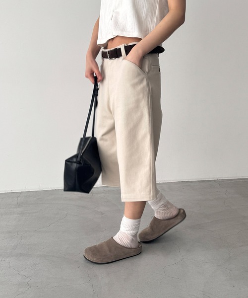 CANAL JEAN(キャナルジーン)の「choice_cnl ツイルワークハーフパンツ(その他パンツ・レディース・チャコールグレー/ベージュ・LARGE/MEDIUM/SMALL)」の6枚目の写真