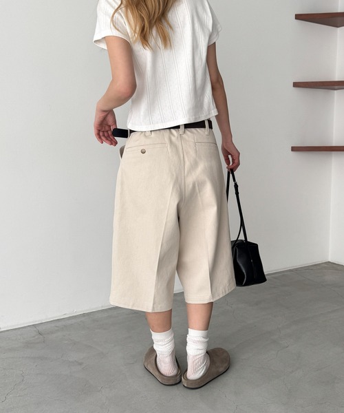 CANAL JEAN(キャナルジーン)の「choice_cnl ツイルワークハーフパンツ(その他パンツ・レディース・チャコールグレー/ベージュ・LARGE/MEDIUM/SMALL)」の7枚目の写真