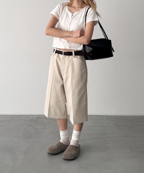 CANAL JEAN(キャナルジーン)の「choice_cnl ツイルワークハーフパンツ(その他パンツ・レディース・チャコールグレー/ベージュ・LARGE/MEDIUM/SMALL)」の8枚目の写真