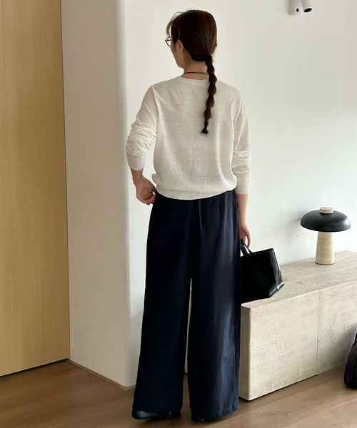 Doula Doula(ドゥーラドゥーラ)の「センターライン入りワイドタックパンツ(その他パンツ・レディース・ネイビー/モカ/ブラウン・FREE)」の6枚目の写真