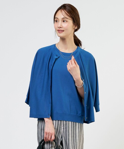 J.PRESS(ジェイプレス)の「【セットアイテム】アンサンブル ツイン セット(カーディガン/ボレロ・レディース・ブルー系/ブラック系・T15/T13)」の2枚目の写真