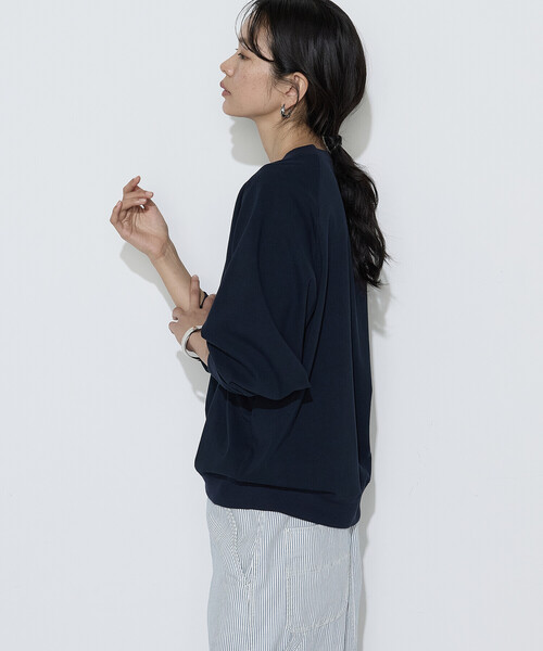COMME CA Wardrobe（コムサワードローブ）の「ヴィンテージ天竺 プルオーバー（Tシャツ/カットソー・レディース・イエロー/ネイビー/ホワイト・FREE）」の13枚目の写真
