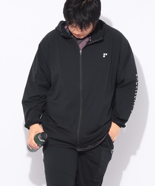 EXCELLENT FINE(エクセレント ファイン)の「パーカー 長袖 ワンポイントロゴ メンズ 大きいサイズ ドライ ストレッチ フルジップ パーカー EXCELLENT FINE (エクセレントファイン)(パーカー・メンズ・ホワイト/ブルー/ブラック・X1(3L~4L)/X2(4L~5L)/X3(6L~7L))」の14枚目の写真