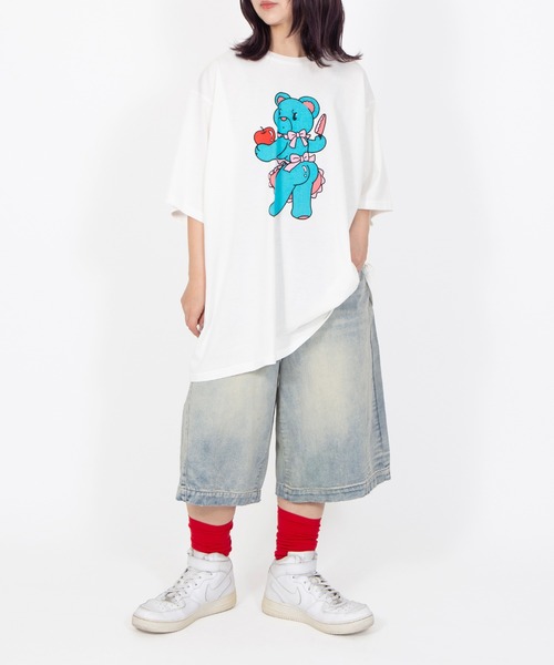 PUNYUS(プニュズ)の「ベアプリントTシャツ(Tシャツ/カットソー・レディース・ブラック/ホワイト/ピンク・3/5/4)」の5枚目の写真