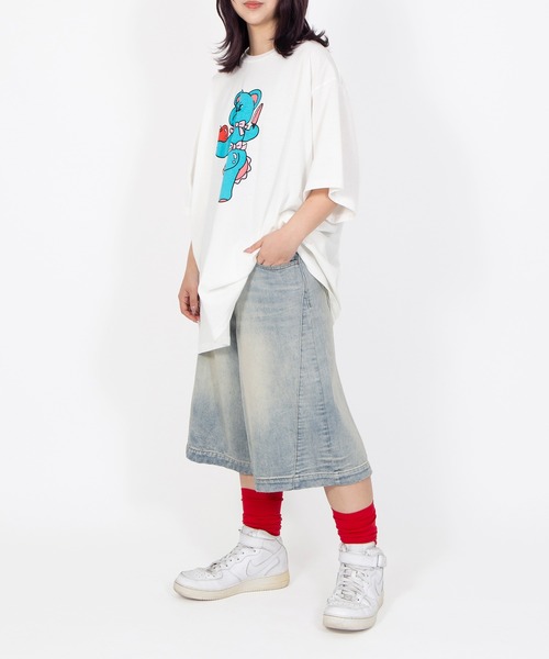 PUNYUS(プニュズ)の「ベアプリントTシャツ(Tシャツ/カットソー・レディース・ブラック/ホワイト/ピンク・3/5/4)」の7枚目の写真