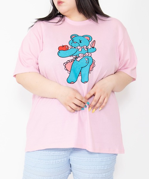 PUNYUS(プニュズ)の「ベアプリントTシャツ(Tシャツ/カットソー・レディース・ブラック/ホワイト/ピンク・3/5/4)」の14枚目の写真