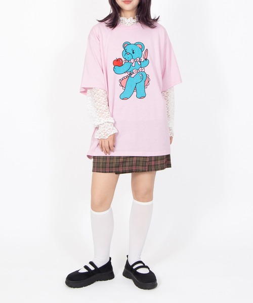 PUNYUS(プニュズ)の「ベアプリントTシャツ(Tシャツ/カットソー・レディース・ブラック/ホワイト/ピンク・3/5/4)」の21枚目の写真