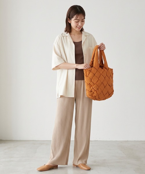 crossi(クロッシー)の「パディング編み込み トートバッグ(トートバッグ・レディース・ブラック/カーキ/グレー/グリーン/ブラウン・FREE)」の3枚目の写真