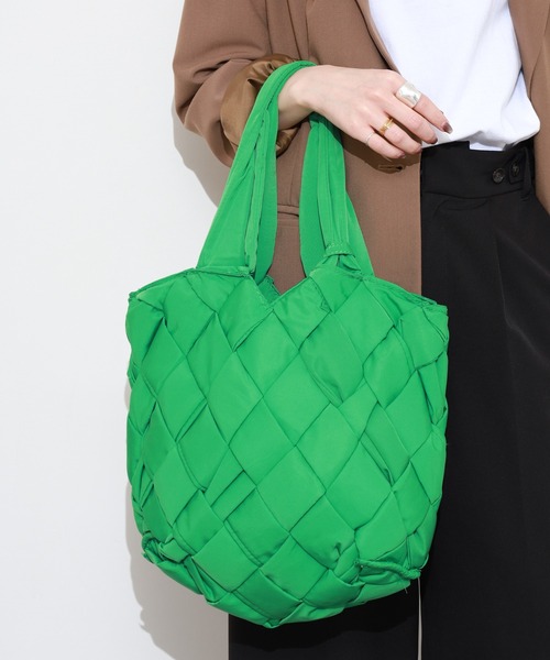 crossi(クロッシー)の「パディング編み込み トートバッグ(トートバッグ・レディース・ブラック/カーキ/グレー/グリーン/ブラウン・FREE)」の21枚目の写真