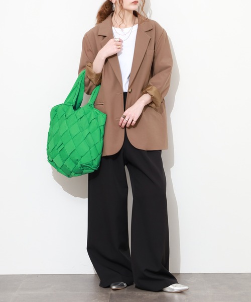 crossi(クロッシー)の「パディング編み込み トートバッグ(トートバッグ・レディース・ブラック/カーキ/グレー/グリーン/ブラウン・FREE)」の18枚目の写真