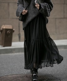 Aライン ロングスカート チュールスカート