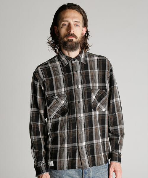 Schott(ショット)の「Schott/ショット/PLAID COTTON FLANNEL LS SHIRT/プレイド コットンフランネルシャツ(シャツ/ブラウス・メンズ・ブラック/ブラウン・2XL/XL/L/M)」の4枚目の写真