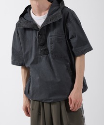 Perushu | VINTAGELIKE BICOLOR HOODED ANORAK SHIRT／ヴィンテージライクバイカラーフードアノラックシャツ(シャツ/ブラウス)