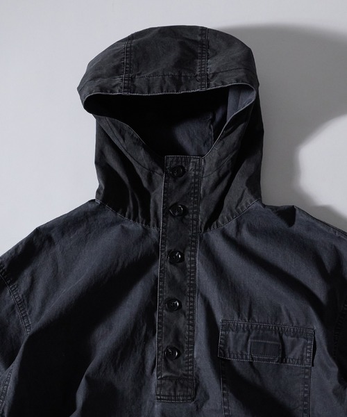 Perushu（ペルーシュ）の「VINTAGELIKE BICOLOR HOODED ANORAK SHIRT／ヴィンテージライクバイカラーフードアノラックシャツ（シャツ/ブラウス・メンズ・ブラウン/チャコールグレー・MEDIUM/LARGE）」の18枚目の写真
