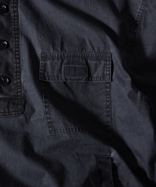 Perushu（ペルーシュ）の「VINTAGELIKE BICOLOR HOODED ANORAK SHIRT／ヴィンテージライクバイカラーフードアノラックシャツ（シャツ/ブラウス・メンズ・ブラウン/チャコールグレー・MEDIUM/LARGE）」の20枚目の写真